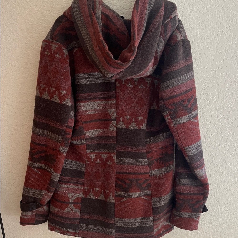 Red And Brown Patterned Winter Jacket - image 7